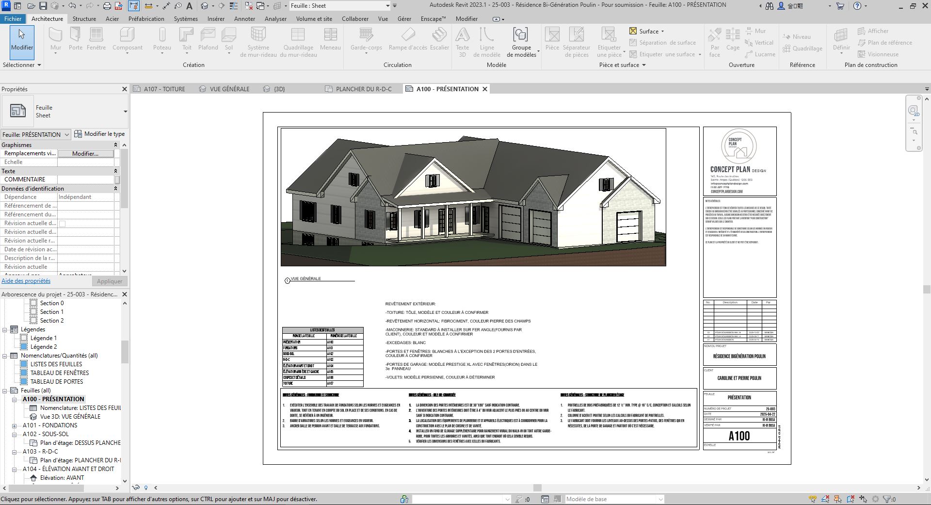 Réalisation gestion de projet-maison-neuve Plans Bi génération