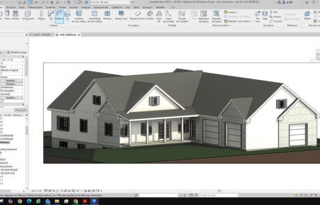 Vue 3D d’une maison neuve bigénération illustrant la réalisation