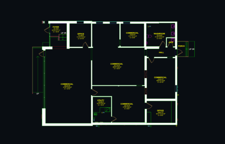 Plan CAD d’une résidence pour relevé architectural
